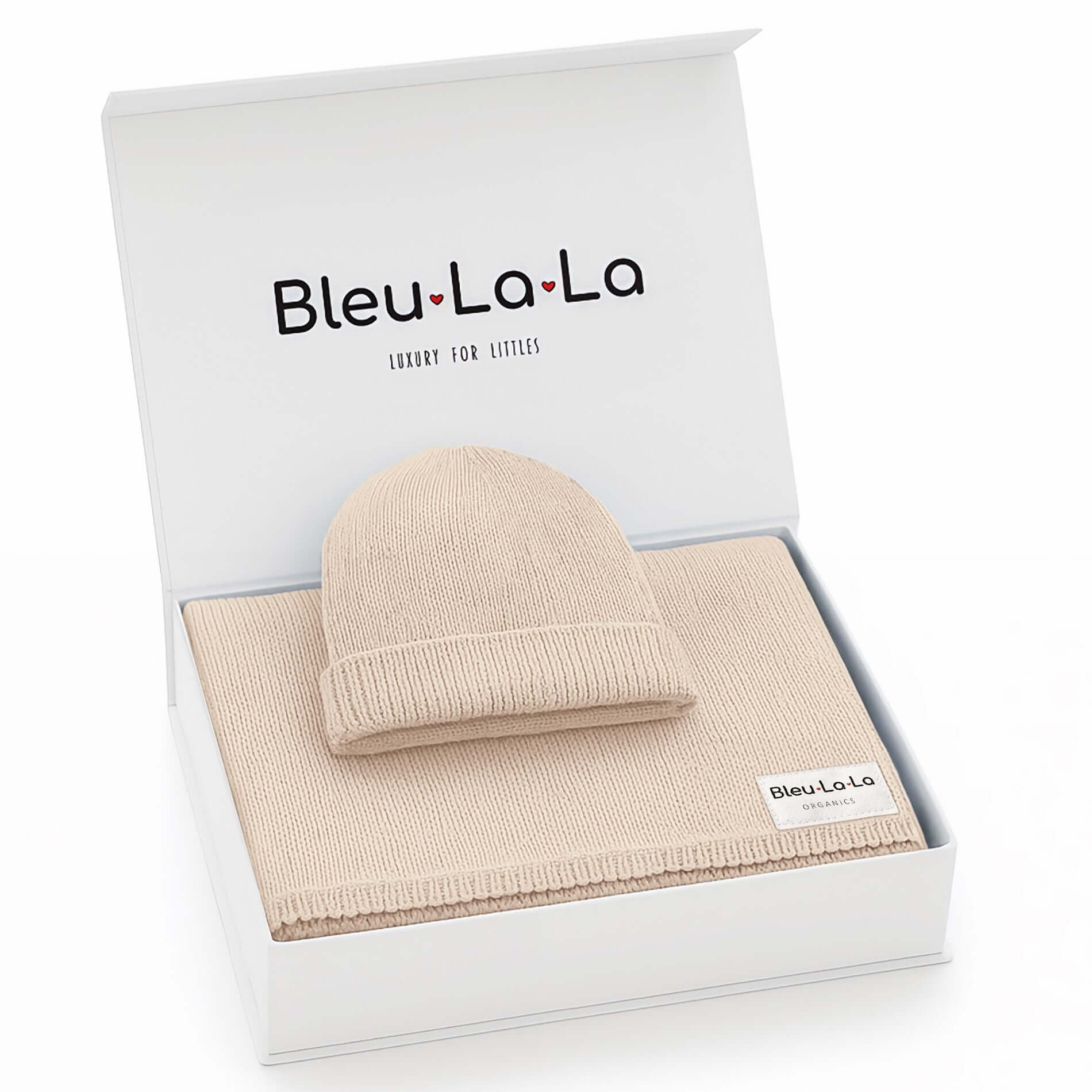 Luxe Collection 100% Organic Cotton Luxury Knit Baby Blanket + Hat Set | Milk & Baby