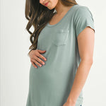 Round Neck Maternity Nursing Pocket T-Shirt | Milk & Baby