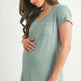 Round Neck Maternity Nursing Pocket T-Shirt | Milk & Baby