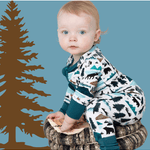 Into the Wild | Bamboo One Piece Zip Pajama | Milk & Baby