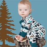 Into the Wild | Bamboo One Piece Zip Pajama | Milk & Baby