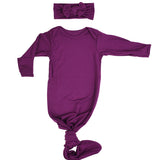 Mommy & Baby Knotted Gown Hospital Bundle | Plum