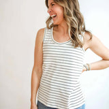 Stripe Invisible Zip Breastfeeding Tank Top