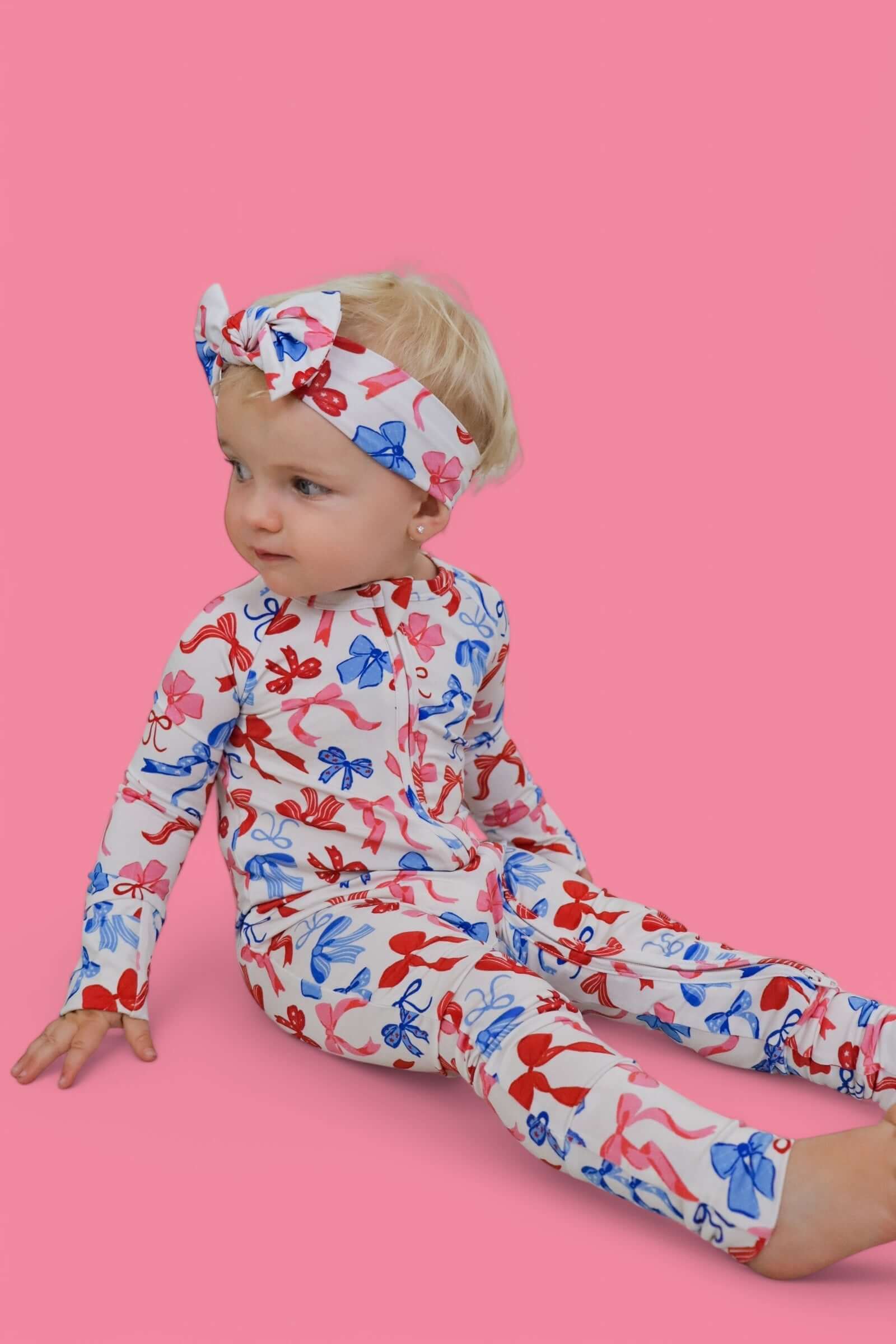 Red, White, and Bows Dream Romper | Milk & Baby