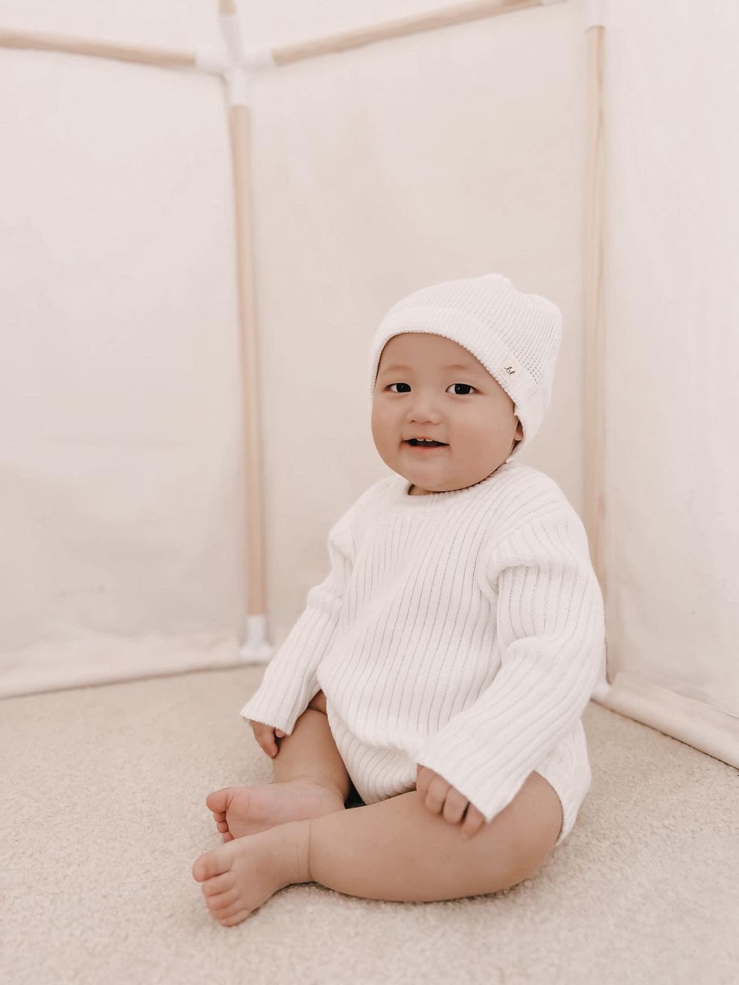 Luna + Luca Knotted Hat - White | Milk & Baby
