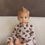 Football | Bamboo Zipper Pajamas