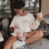 Motherhood Varsity Pullover | Milk & Baby