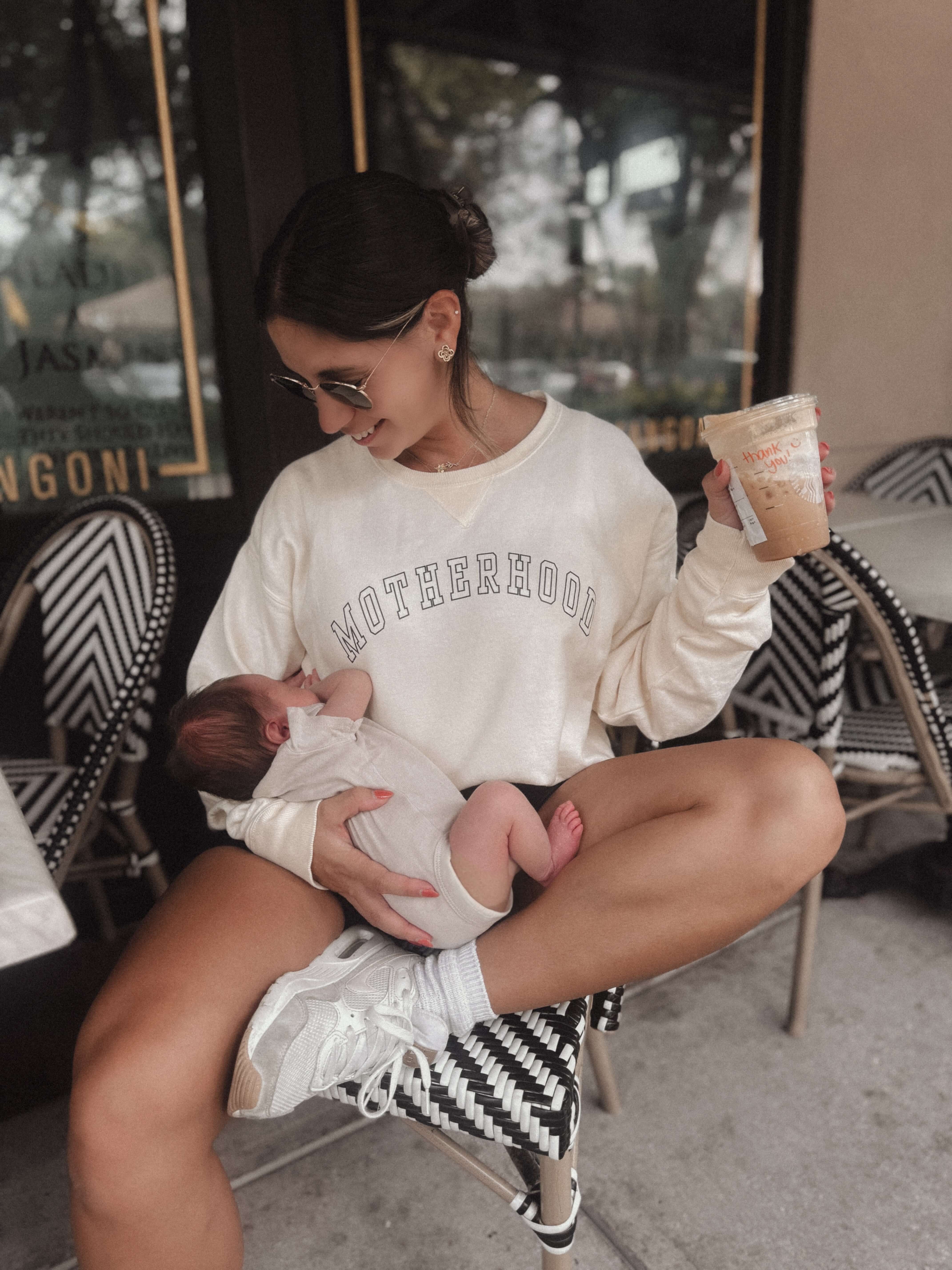 Motherhood Varsity Pullover | Milk & Baby