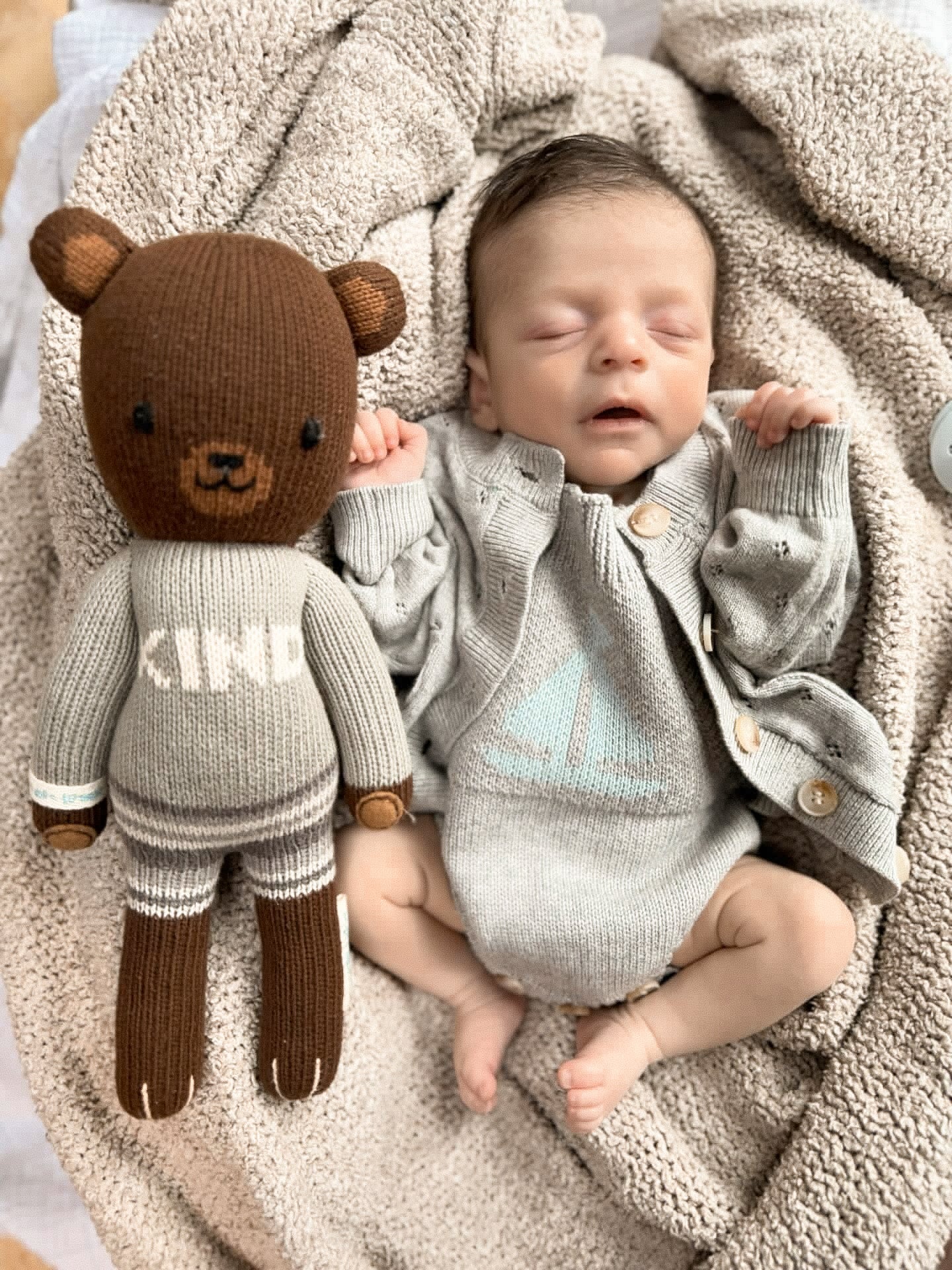 Luna + Luca Pointelle Cardigan - Heather Gray | Milk & Baby