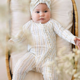 Dainty Vines | Bamboo Zip Pajamas | Made of the softest premium bamboo. Durable and well designed your little ones can sleep and play in these cozy pajamas. All sizes have rollover cuffs on the hands and all of the one piece sizes have cuffs on the feet g