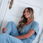 Brooke Jumpsuit in Blue | Nursing Friendly Milk & Baby