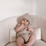 Luna + Luca Cable Knit Summer Romper - Heather Beige | Milk & Baby