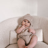 Luna + Luca Cable Knit Summer Romper - Heather Beige | Milk & Baby