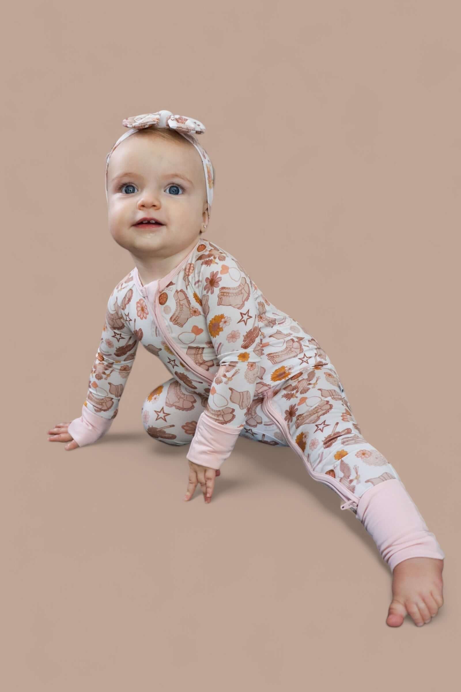 Flowers and Boots Dream Romper | Milk & Baby