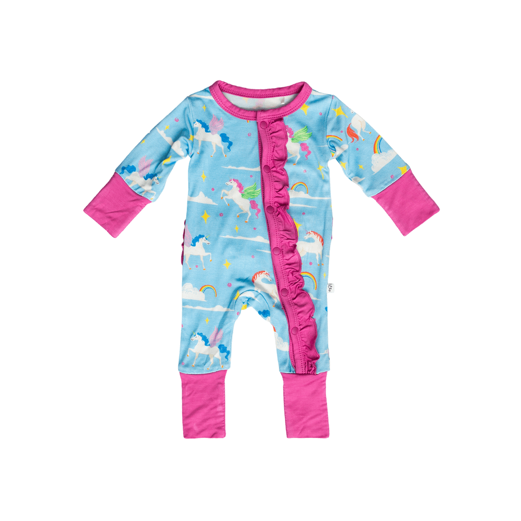 Sage Bamboo Ruffle Convertible Footie | Milk & Baby