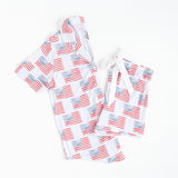 American Flag Women’s Button Down Short Set | Milk & Baby