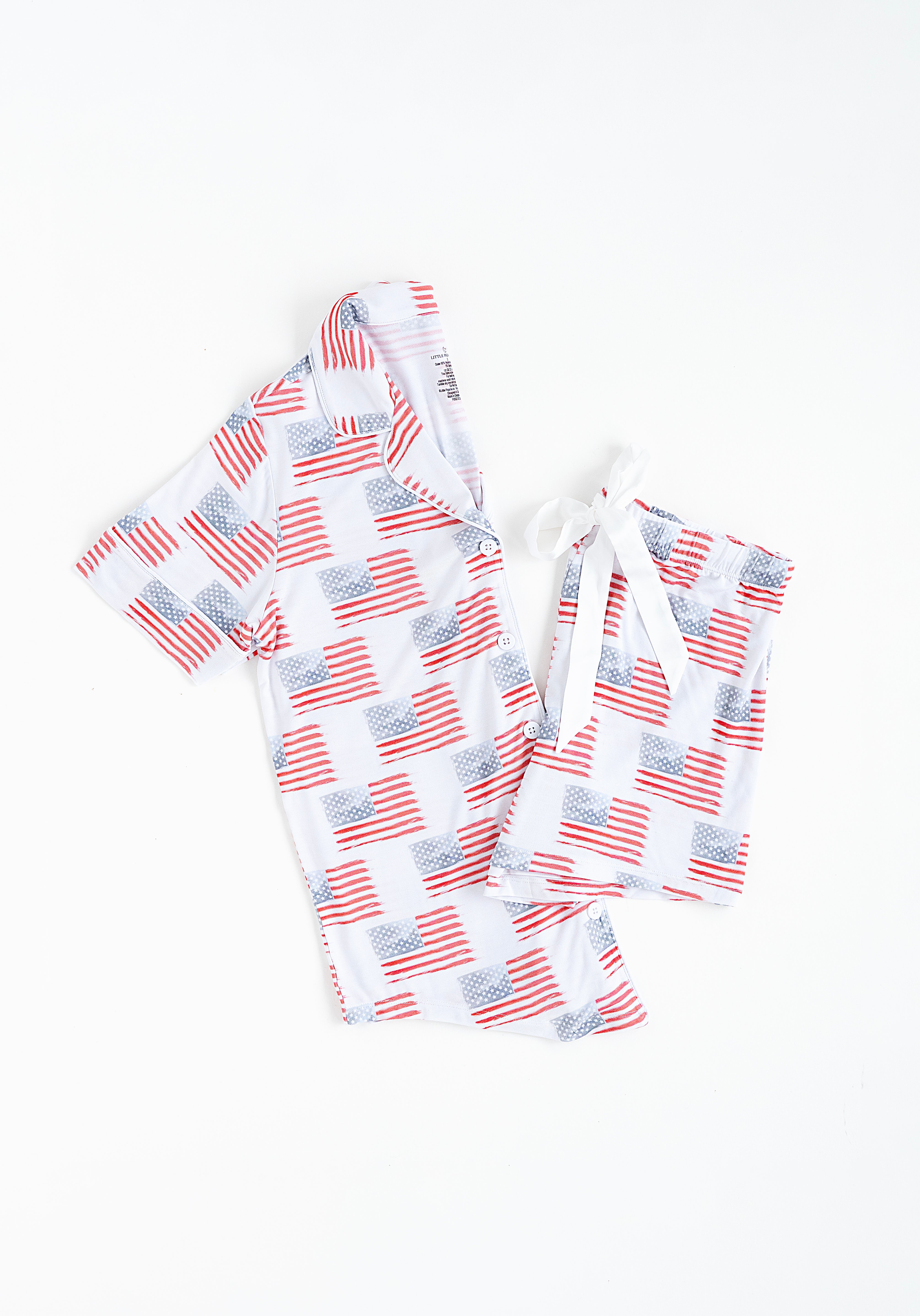 American Flag Women’s Button Down Short Set | Milk & Baby
