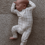 Gingham | Bamboo Zip Pajamas | Milk & Baby