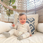 Riley Outfit and Hat Set | Black Stripes | Milk & Baby