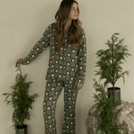 Santa Checkerboard | Long Sleeve Women's Bamboo Pajamas | Milk & Baby