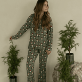 Santa Checkerboard | Long Sleeve Women's Bamboo Pajamas | Milk & Baby