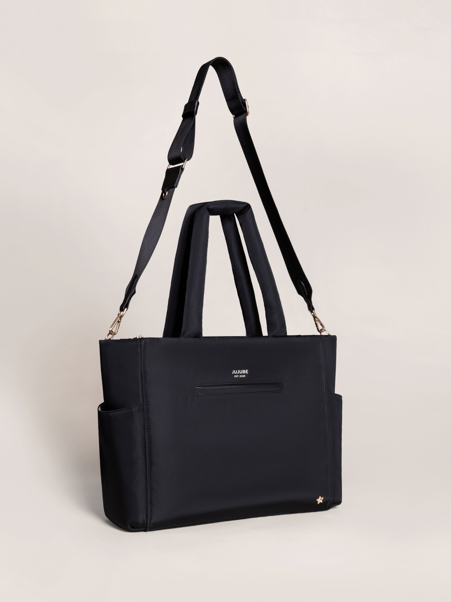 Utility-Strap Tote Diaper Bag - Black | Milk & Baby