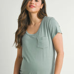 Round Neck Maternity Nursing Pocket T-Shirt | Milk & Baby