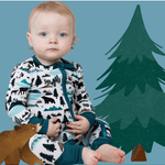 Into the Wild | Bamboo One Piece Zip Pajama | Milk & Baby