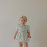 Morning Check | Ruffle Muslin Romper