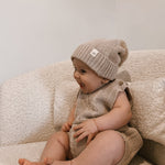 Luna + Luca Cable Knit Summer Romper - Heather Beige | Milk & Baby
