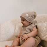 Luna + Luca Cable Knit Summer Romper - Heather Beige | Milk & Baby
