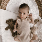 Luna + Luca Novelty Knit Romper - Heather Beige | Milk & Baby