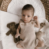 Luna + Luca Novelty Knit Romper - Heather Beige | Milk & Baby