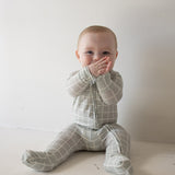 Foggy Grid | Bamboo Zip Pajamas