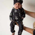 Midnight Skelly | Bamboo Zip Pajamas | Snuggle up in our Bamboo Zip Pajamas, crafted from premium bamboo for ultimate comfort. Perfect for cozy sleep and playful adventures! | Milk & Baby