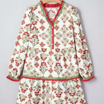 Floral Contrast Trim Frilled Neck Dress | Milk & Baby