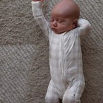 Gingham | Bamboo Zip Pajamas | Milk & Baby