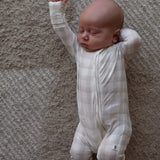 Gingham | Bamboo Zip Pajamas | Milk & Baby
