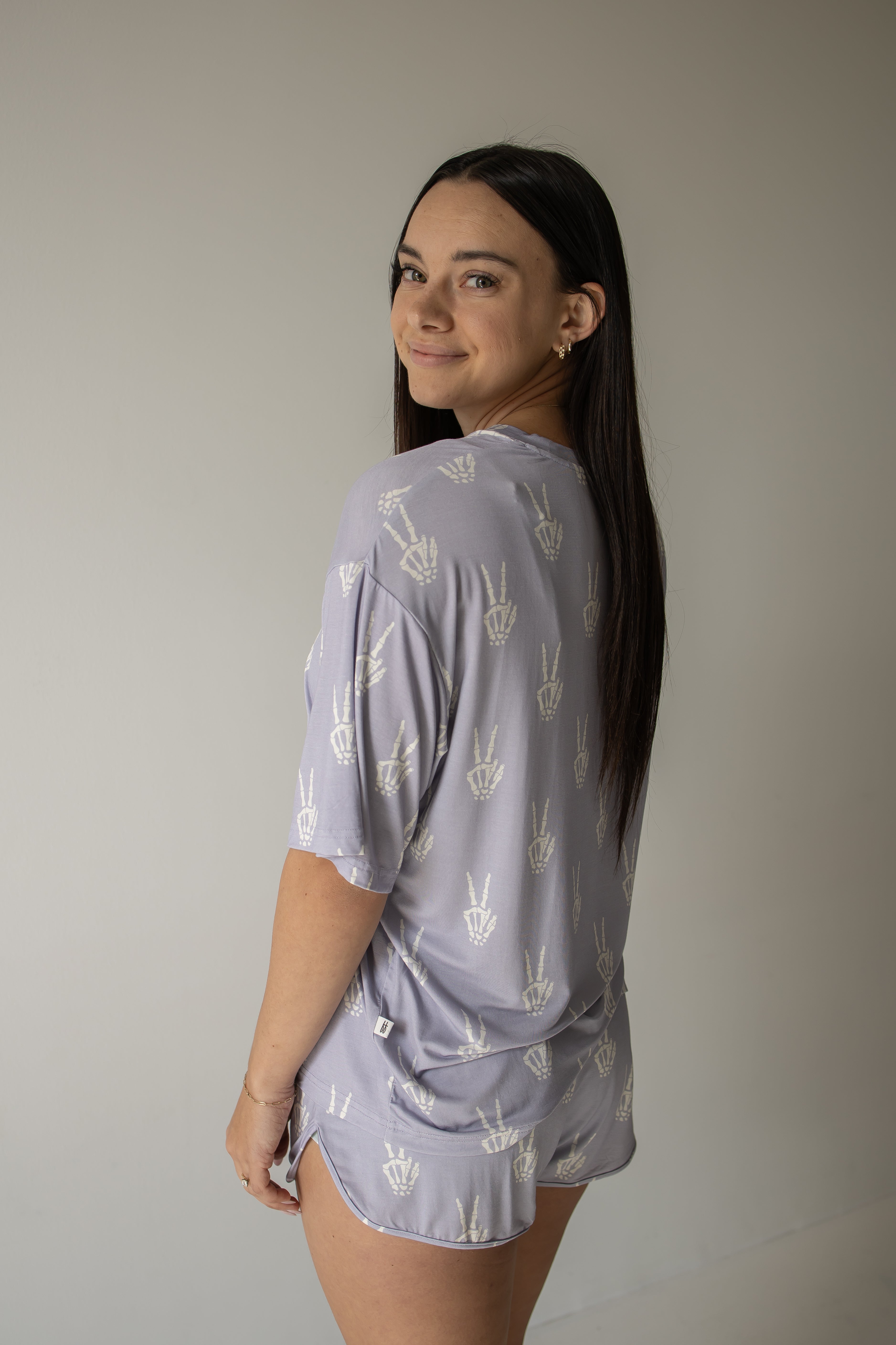 Enchanted Skelly | Women's Bamboo Short Set | Stay cool and stylish in our Women's Bamboo Short Set, featuring a soft t-shirt and drawstring shorts perfect for warm weather! | Milk & Baby