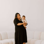 Tiered Breastfeeding Dress | Black | Milk & Baby