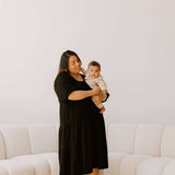 Tiered Breastfeeding Dress | Black | Milk & Baby