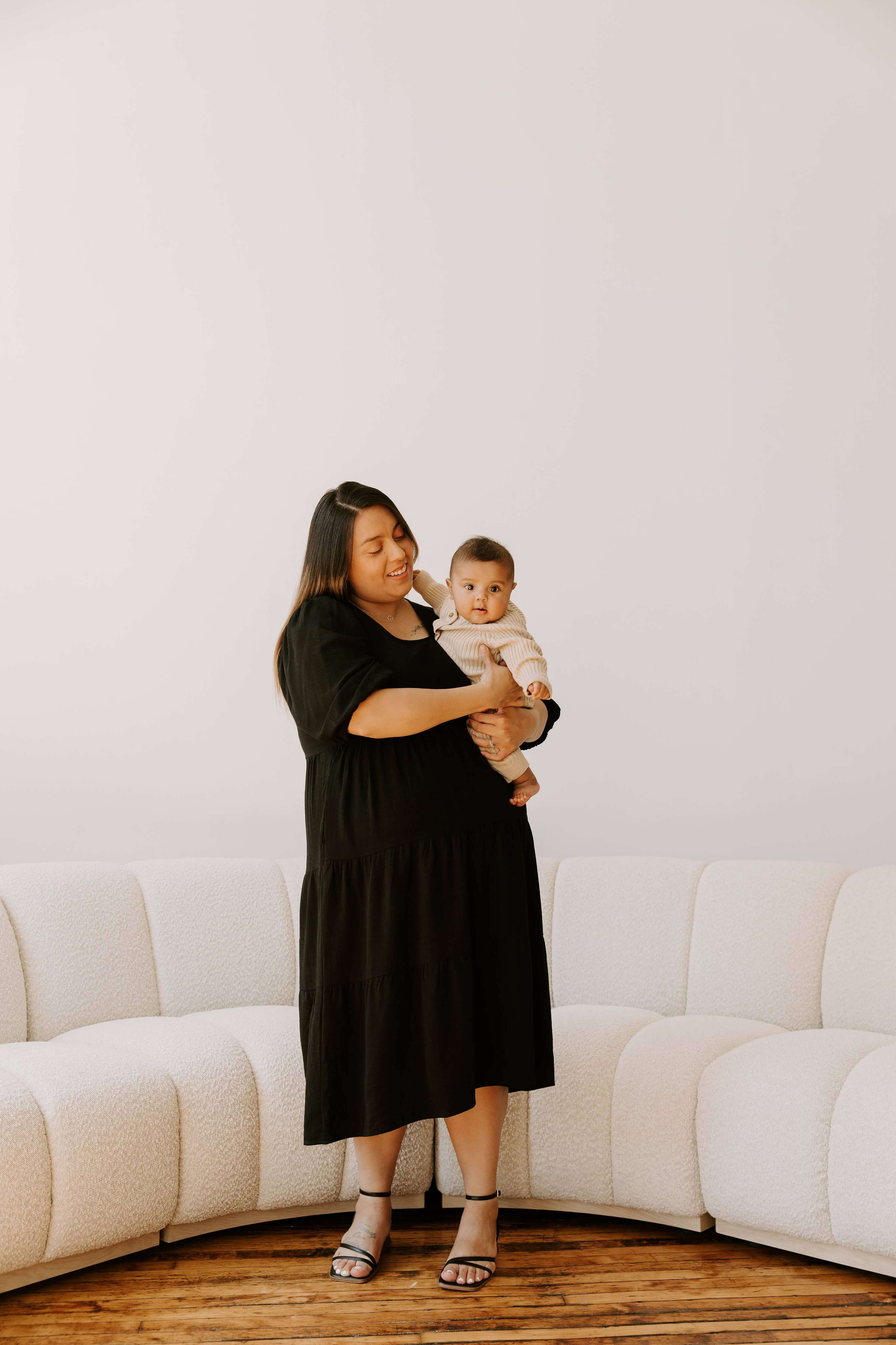 Tiered Breastfeeding Dress | Black | Milk & Baby