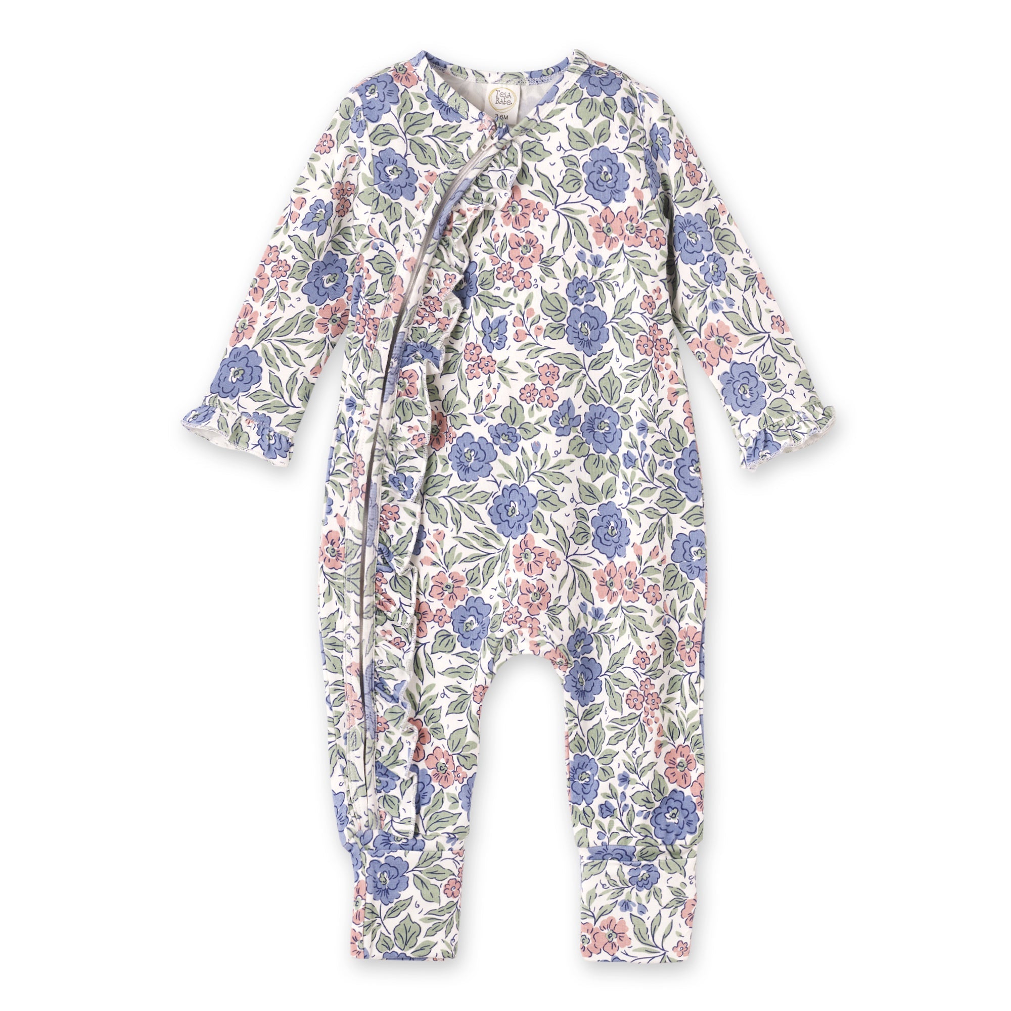 Vintage Floral Zipper Romper | Soft Bamboo Baby