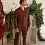 Christmas Plaid | Men's Bamboo Button Up Lounge Set