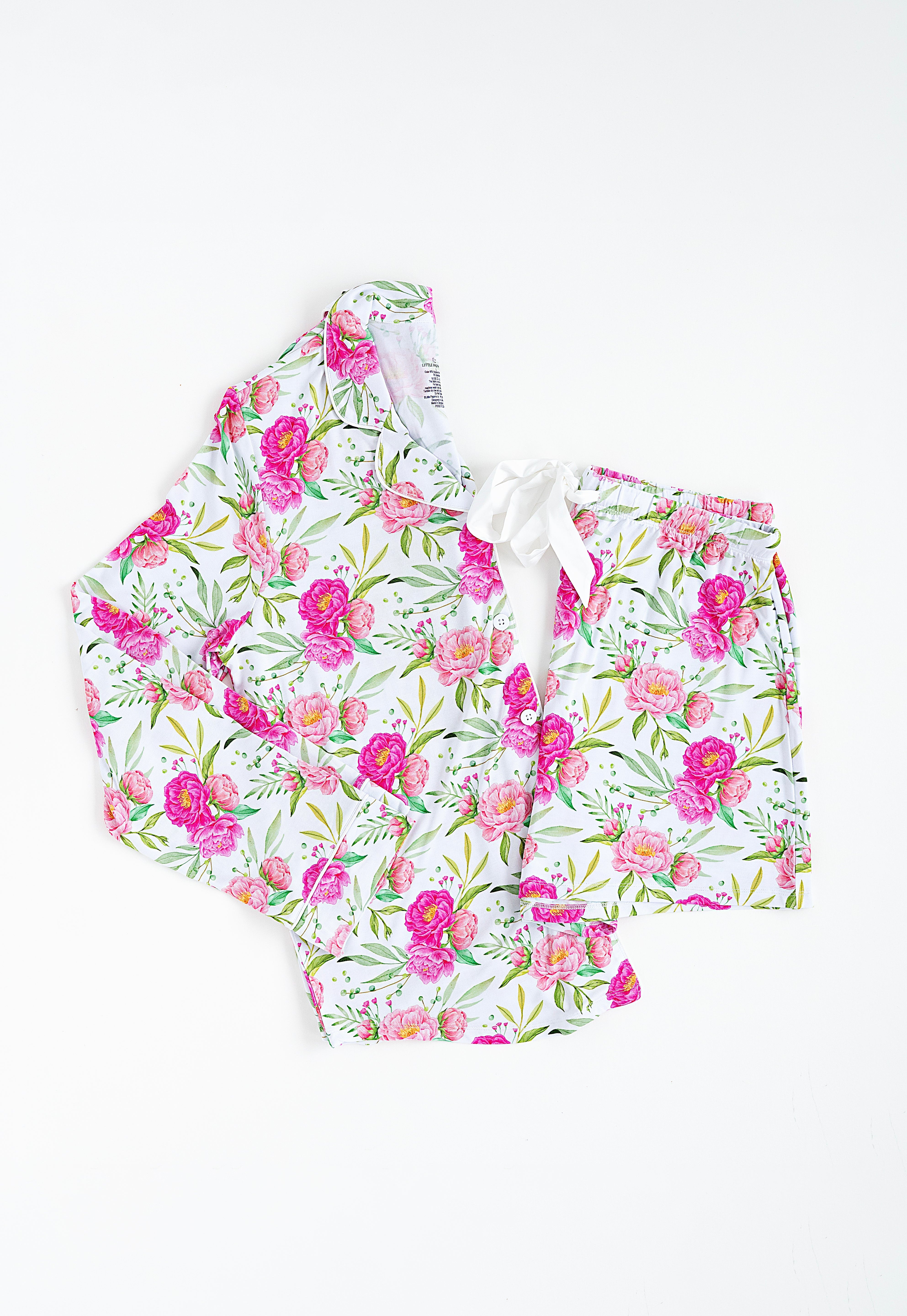 Pink Peony Women’s Short Pajamas | Milk & Baby