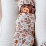 Flowers and Boots Swaddle Beanie Set | Milk & Baby