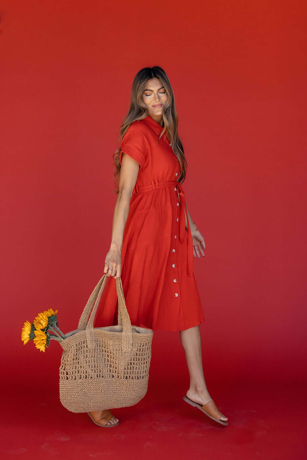 Rosy Posy Button Midi | Milk & Baby