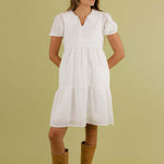 Sammy Collared Dress in White
