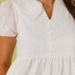 Sammy Collared Dress in White - styled
