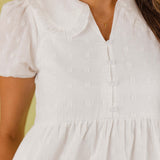 Sammy Collared Dress in White - styled